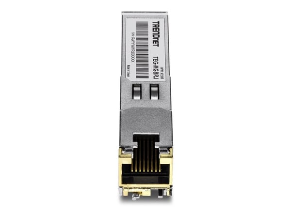 TRENDnet TEG MGBRJ - Version v1.0R - SFP (mini-GBIC) transceivermodul - 1GbE - 1000Base-T - RJ-45 - opp til 100 m - TAA-samsvar