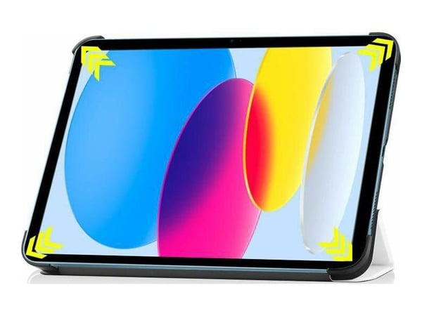 CoreParts - Lommebok for nettbrett - tri-fold caster, with auto-wake function - polyuretanlær - hvit - for Apple 10.9-inch iPad Wi-Fi (10. generasjon)