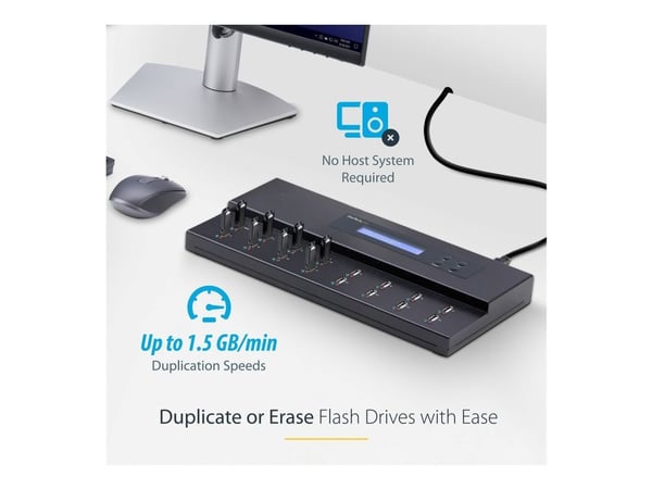 StarTech Standalone USB Duplicator - USB Duplicator and Eraser - USB 3.0, 2.0, 1.1 - 1:15 USB Flashdrive - USB Thumb Drive (USBDUPE115) - USB-stasj...