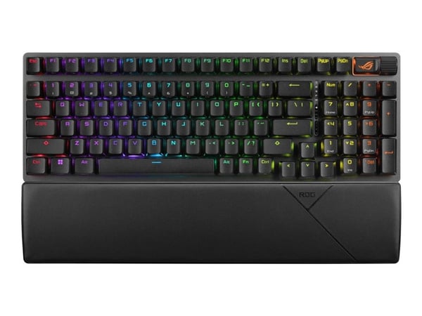 ASUS ROG Strix Scope II 96 - Näppäimistö - vaihdettava, 96 % asettelu - taustavalaistu - langaton - 2,4 GHz, Bluetooth 5.1, USB 2.0 - näppäinliitin...