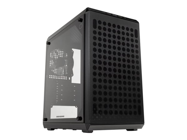 Cooler Master Q300L V2 - MT - micro ATX - sidepanel med vindu (herdet glass) - ingen strømforsyning (ATX) - svart - USB/lyd