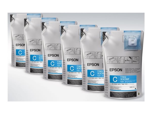 Epson UltraChrome DS Cyan T741200 (1Lx6packs), Syaani, 1 kpl, Monipakkaus