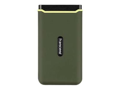 Transcend ESD380C - SSD - 500 GB - ekstern (bærbar) - USB 3.2 Gen 2x2 (USB-C kontakt) - militærgrønn