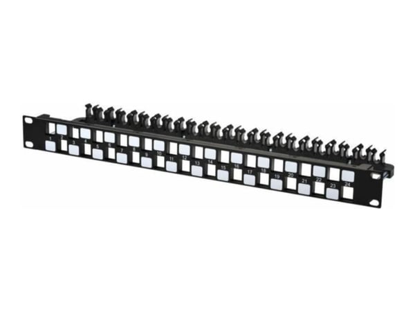 Lanview - Koblingspanel - rackmonterbar - CAT 5e/6/6a - UTP - RJ-45 X 24 - svart - 1U - 19"