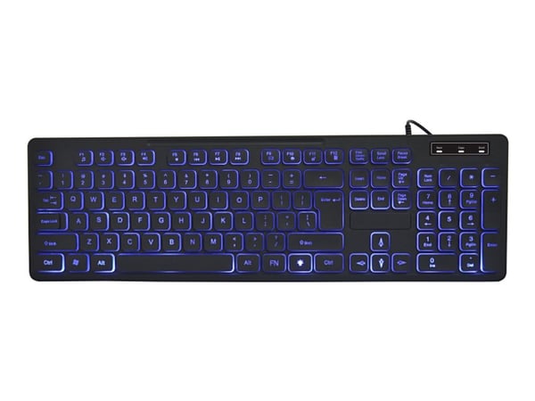 Gembird - Näppäimistö - taustavalaistu - USB - QWERTY - USA - musta - värillinen laatikko