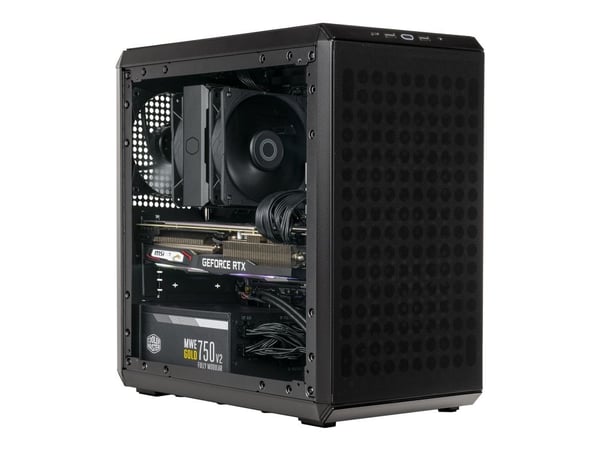 Cooler Master Q300L V2 - MT - micro ATX - sidepanel med vindu (herdet glass) - ingen strømforsyning (ATX) - svart - USB/lyd