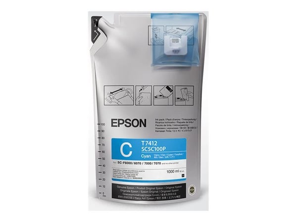 Epson UltraChrome DS Cyan T741200 (1Lx6packs), Syaani, 1 kpl, Monipakkaus