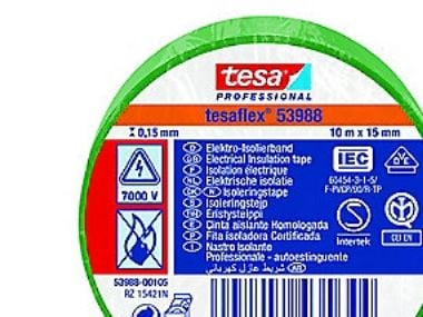 PVC-eristysteippi vihreä - Tesaflex VDE/IEC PVC 10mx15mm 10mx15mm