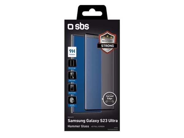 SBS TESCR4DSAS23U, Samsung, Samsung Galaxy S23 Ultra, Støtbestandig, Ripebestandig, Sjokkresistent, Sort, Gjennomsiktig, 1 stykker