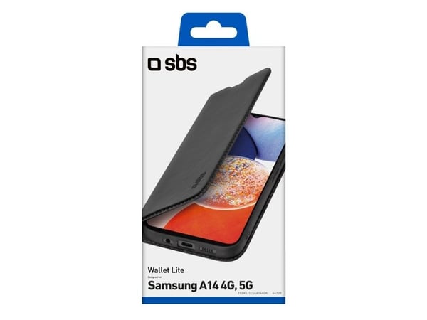 SBS Wallet Lite, Lommebok-etui, Samsung, Galaxy A14, Galaxy A14 5G, 16,8 cm (6.6"), Sort