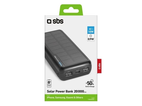 SBS TTBB20000SK, 20000 mAh, Litium-Ion (Li-Ion), Svart
