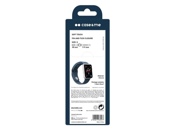 SBS silikone urrem til Apple Watch 42/44/45/49mm. Blå