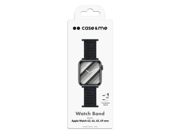 SBS nylon urrem til Apple Watch 42/44/45/49mm. Sort