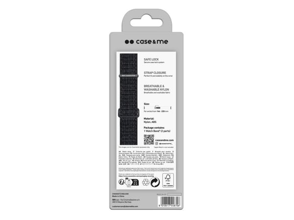 SBS nylon urrem til Apple Watch 42/44/45/49mm. Sort