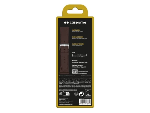 SBS Eco Leather urrem til Apple Watch 42/44/45/49mm. Brun