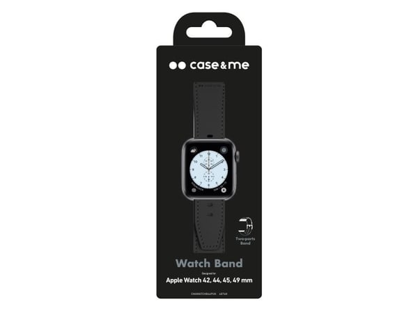 SBS Eco Leather urrem til Apple Watch 42/44/45/49mm. Sort