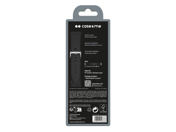 SBS Eco Leather urrem til Apple Watch 42/44/45/49mm. Sort