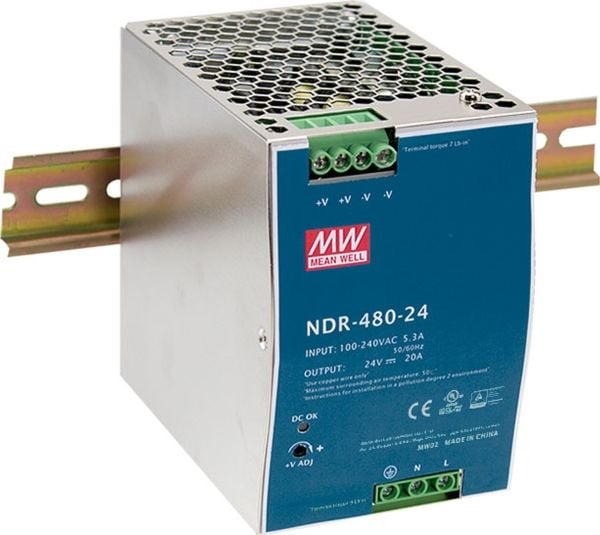 LevelOne POW-4861 - Strømforsyning (DIN-skinnemonterbar) - AC 90 - 264 / DC 127 - 370 V - 480 watt