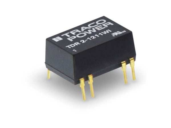 TracoPower TDR 2-1211WI DC/DC-muunnin, piirilevy 12 V/DC 5 V/DC 400 mA 2 W Lähtöjen määrä: 1 x