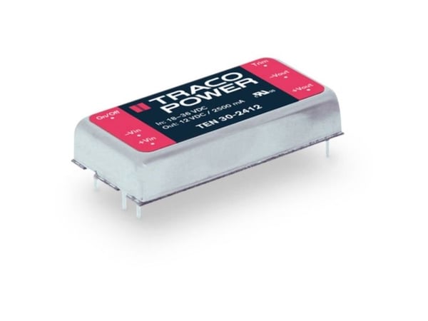 TracoPower TEN 30-2412 DC/DC-muunnin, piirilevy 24 V/DC 12 V/DC 2,5 A 30 W Lähtöjen määrä: 1 x