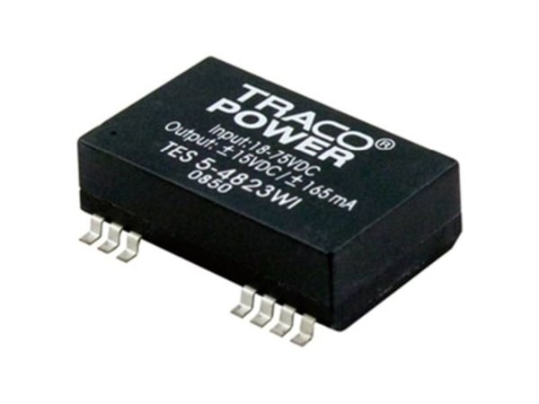 TracoPower TES 5-4823WI DC/DC-muunnin, SMD 48 V/DC 15 V/DC, -15 V/DC 165 mA 5 W Lähtöjen määrä: 2 x