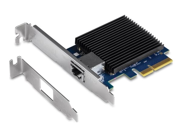 TRENDnet TEG-10GECTX - Nettverksadapter - PCIe 2.0 x4 lav profil - 10Gb Ethernet x 1 - TAA-samsvar