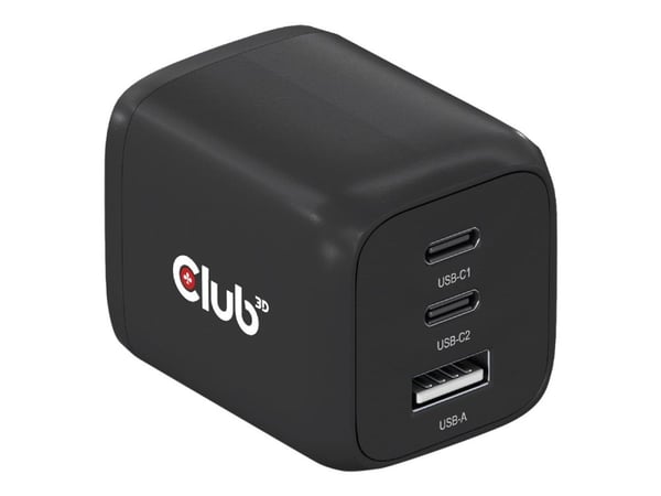 Club3D matkalaturi 2xUSB tyyppi C, 1xUSB tyyppi A, PD 65W vähittäismyyntipakkaus