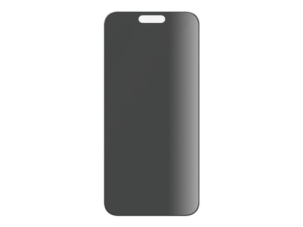 PanzerGlass - Skärmskydd för mobiltelefon - ultrabred passning med EasyAligner - glas - med sekretessfilter - ramfärg svart - för Apple iPhone 15 P...