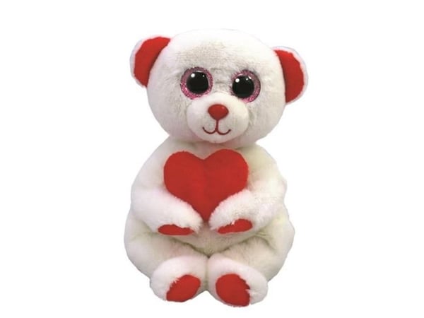 Zuru maskotti Ty Bear sydämellä Desi 15 cm valkoinen