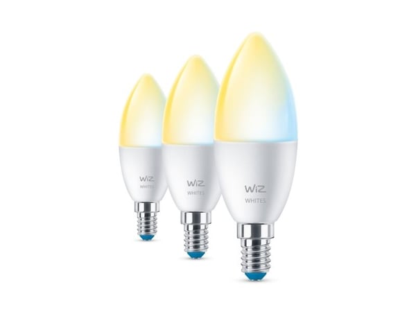 WiZ Candle Lamp 3-pack - Smart LED Lighting - Warm to Cool White Light - E14 - 40W - frosted - Wi-Fi