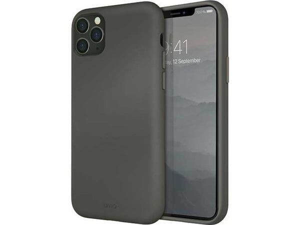 Uniq UNIQ UNIQ Lino Hue kotelo iPhone 11 Pro Max harmaa/moss harmaa