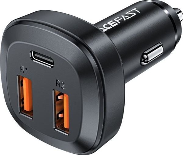 Acefast lader Acefast billader 66W 2x USB / USB Type C, PPS, Strømforsyning, Quick Charge 4.0, AFC, FCP, SCP svart (B9)