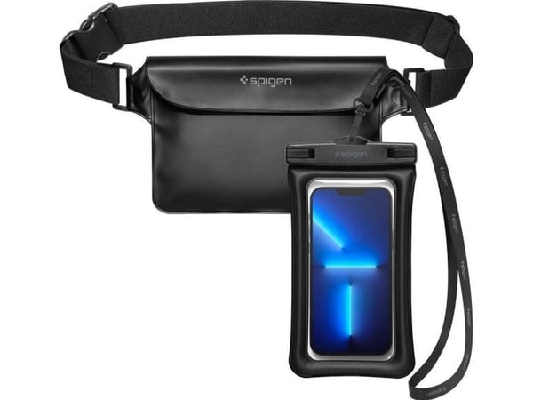 Spigen Case + vanntett veske Spigen A621 Universal Waterproof Case & Waist Bag Black