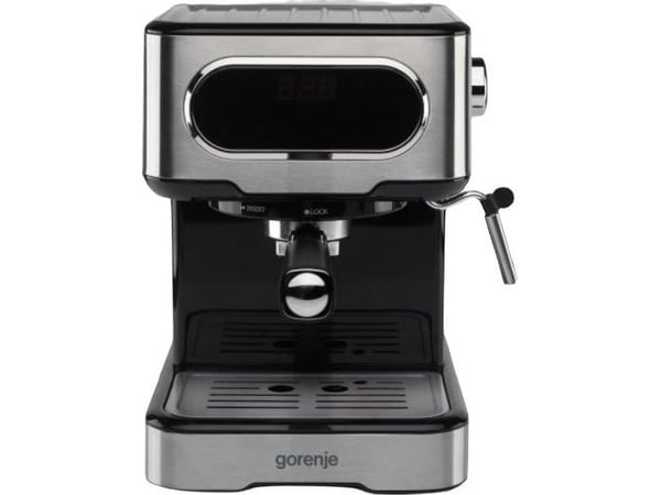 Gorenje 737434, Espressomaskin, 1,5 l, Svart, Rustfritt stål