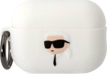 Karl Lagerfeld KLAP2RUNIKH AirPods Pro 2-skydd vit/vit Silikon Karl Head 3D