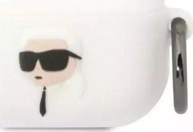 Karl Lagerfeld KLAPRUNIKH AirPods Pro-skydd - vit/vit silikon Karl Head 3D