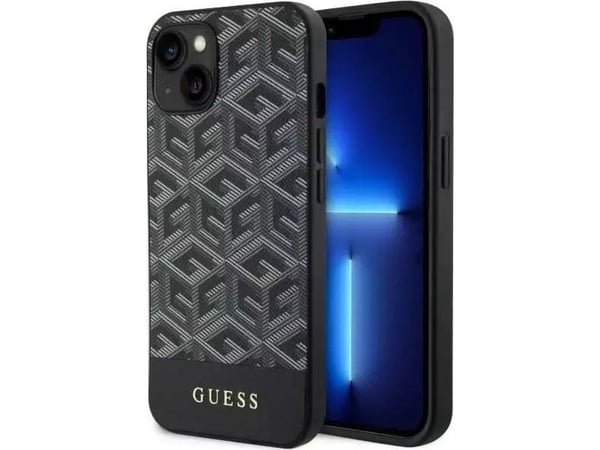 Guess GUHMP14MHGCFSEK iPhone 14 Plus 6,7" sortera/sortera hårdskal GCube Stripes MagSafe