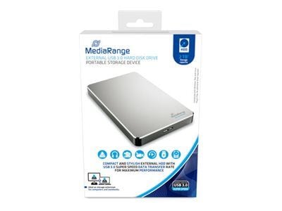 MediaRange HDD Ulkoinen 2TB USB 3.0 -kiintolevy, 2TB, hopea