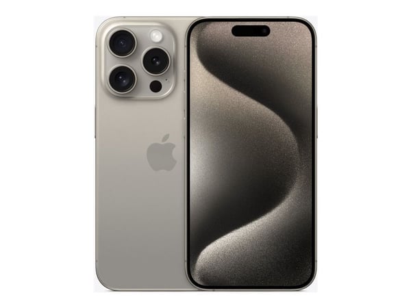 Apple iPhone 15 Pro - 5G smartphone - dual-SIM / Internminne 1 TB - OLED-skärm - 6.1" - 2556 x 1179 pixlar (120 Hz) - 3 st. bakre kameror 48 MP, 12...