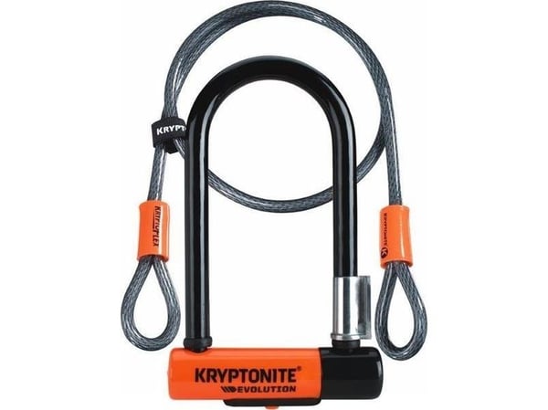 Kryptonite Evolution Mini 7 U-lukko, jossa on ylimääräinen kaapeli