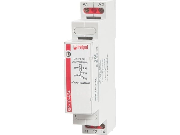 Relpol elektromagnetiskt relä 1P 16A 24V AC AgSnO2 RPI-1P-A24 863358