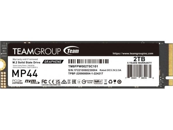 Team Group MP44, 2 TB, M.2, 7400 MB/s