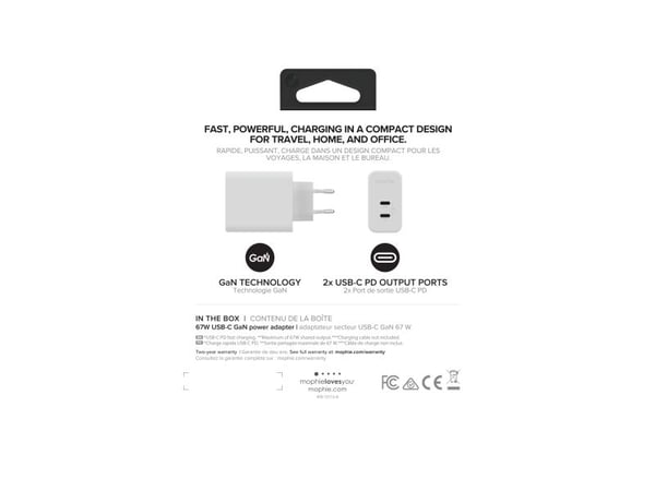 mophie 409909304, Sisätila, AC, Valkoinen