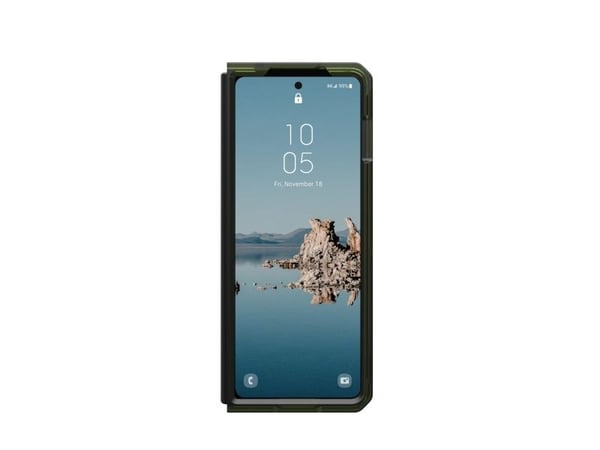 UAG Plyo Pro Series - Baksidedeksel for mobiltelefon - MagSafe-samsvar - termoplastisk polyuretanramme (TPU), PC-bakplate - oliven/romgrå - for Sam...
