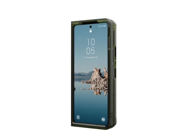 UAG Plyo Pro Series - Baksidedeksel for mobiltelefon - MagSafe-samsvar - termoplastisk polyuretanramme (TPU), PC-bakplate - oliven/romgrå - for Sam...