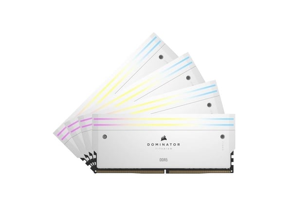 CORSAIR Dominator Titanium RGB - DDR5 - sett - 64 GB: 4 x 16 GB - DIMM 288-pin - 6000 MHz / PC5-48000 - CL36 - 1.35 V - ikke-bufret - hvit