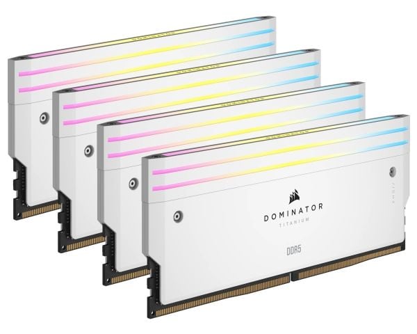 CORSAIR Dominator Titanium RGB - DDR5 - sett - 64 GB: 4 x 16 GB - DIMM 288-pin - 6000 MHz / PC5-48000 - CL36 - 1.35 V - ikke-bufret - hvit
