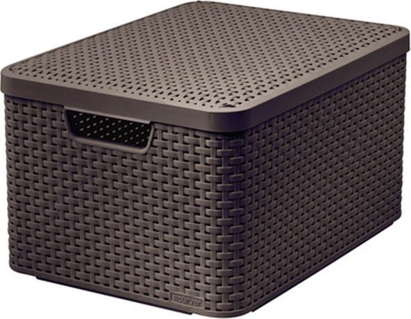 Curver Style L, Lager kurv, Brun, Rattan (vifte), Monokromatisk, Baderom, Soverom, Stue, 445 mm