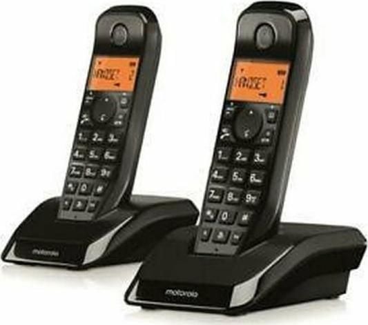 Motorola Startac S1202 - Langaton puhelin soittajan tunnuksella - DECT\GAP - 3-suuntainen soittomahdollisuus - musta + ylimääräinen luuri