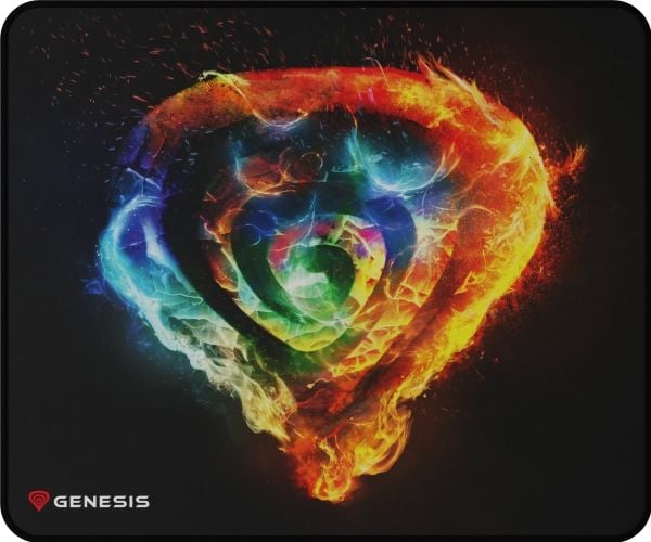 GENESIS Carbon 500 M Fire G2, Flerfarget, Bilde, Stoff, Gummi, Antiskliunderlag, Musematte til gaming